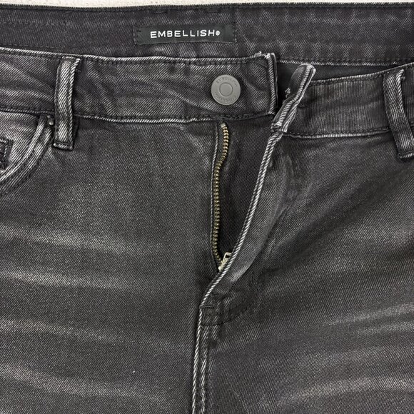 Embellish Mens Black Distressed Skinny Jeans With Colorful Patches Size 34 - Picture 13 of 16